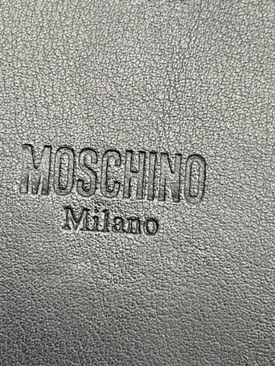 MOSCHINO BLACK / GOLD LOGO GRAPHIC PAINTED GENUINE LEATHER WIDE BELT main image 6